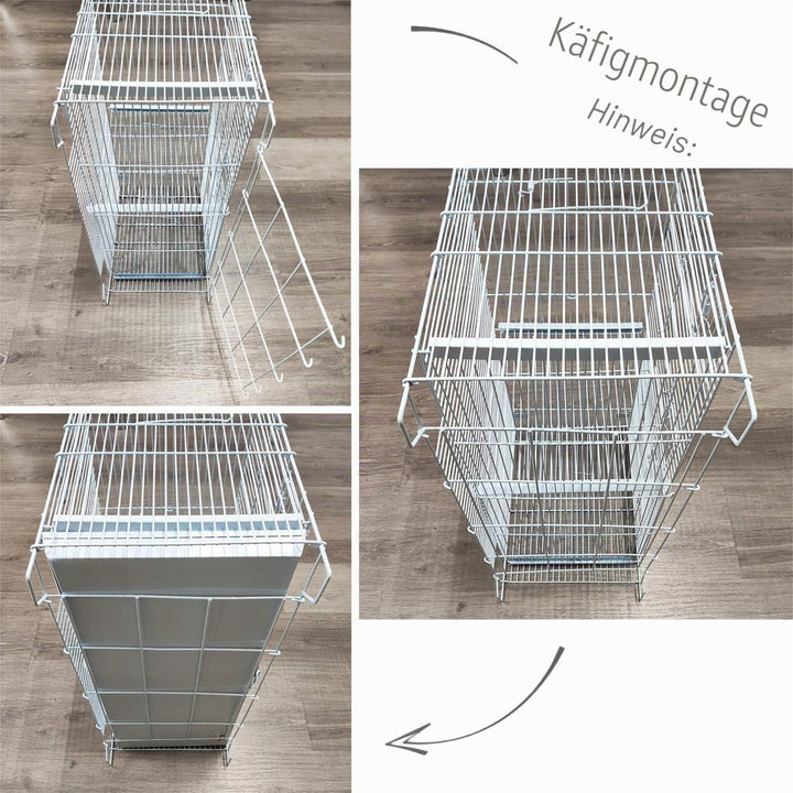 BPS Brutkäfig Vogelzuchtkäfig mit Futternapf Trinknapf Springbrunnen Eimer Grösse M/L (M: 43 x 29 x