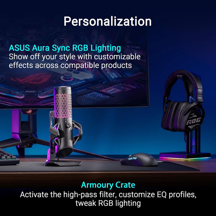 ASUS ROG Carnyx RGB Kondensator-Gaming-Mikrofon schwarz (Gaming, Streaming und Podcast, 25-mm-Konden