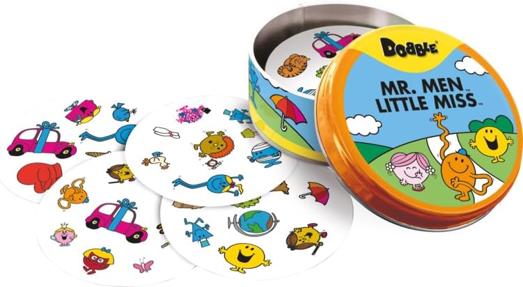 Asmodee Dobble Mr Men and Little Miss Kartenspiel, ab 4 Jahren, 2-8 Spieler, 15 Minuten Spieldauer S