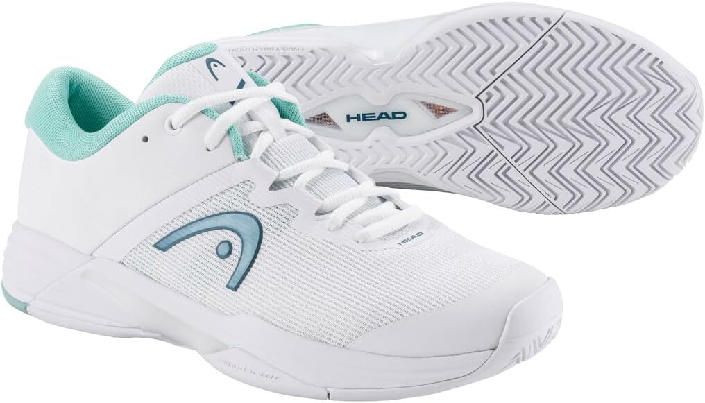 Head Women's Revolt Evo 2.0 Sneaker 38.5 EU White Turquoise, 38.5 EU White Turquoise