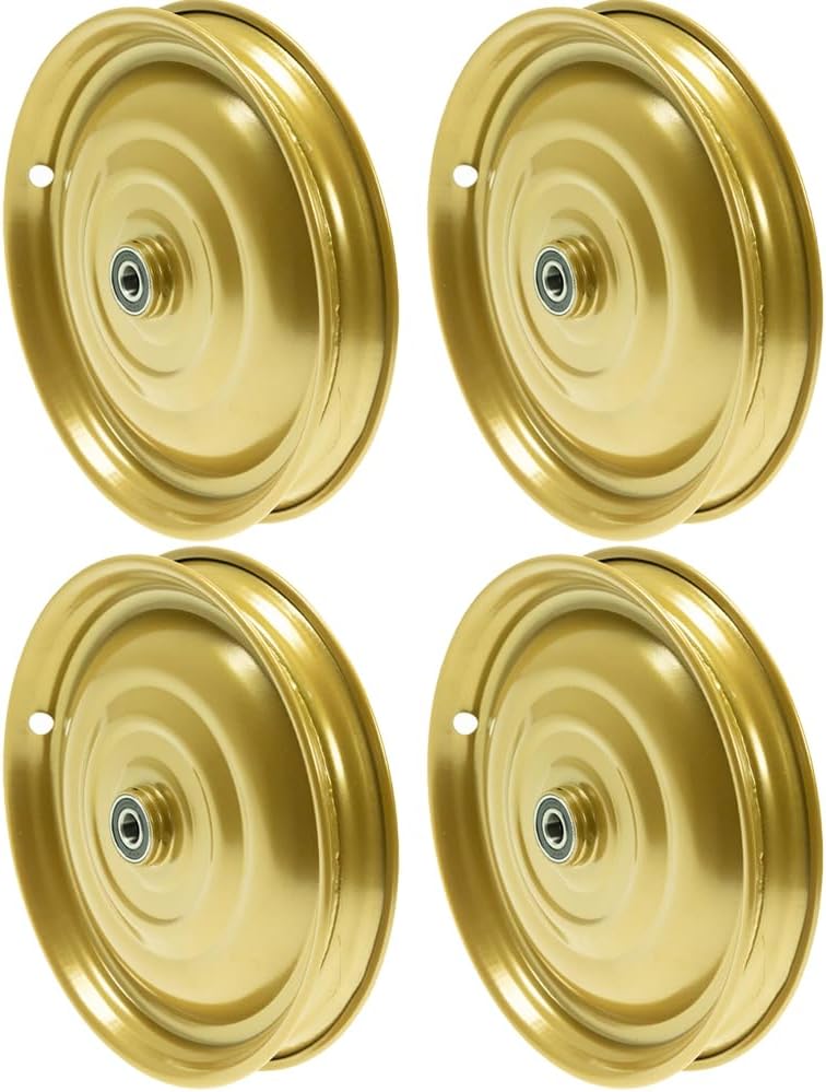 Scheibenrad Anhänger Handwagen Laufrad Rad Felge 12 1/2 Zoll Klaufix DDR (4 Stück Gold), 4 Stück Gol