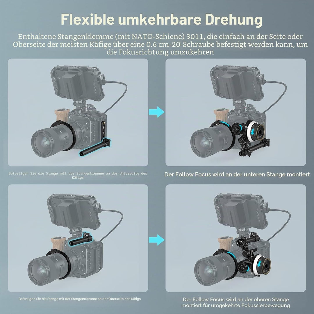 SMALLRIG Mini Follow Focus Objektiv-Zoomsteuerung für DSLRs/Spiegellose Kameras, für Sony A7 A9 A7 I