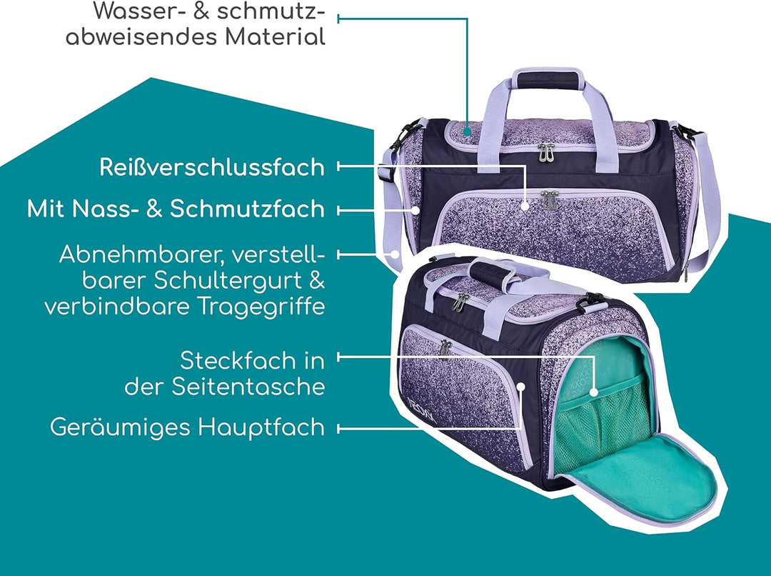 Neoxx - Move Sporttasche - 25L, grosses Hauptfach, Nassfach, 2 Tragegriffe, Verstellbarer Schultergu