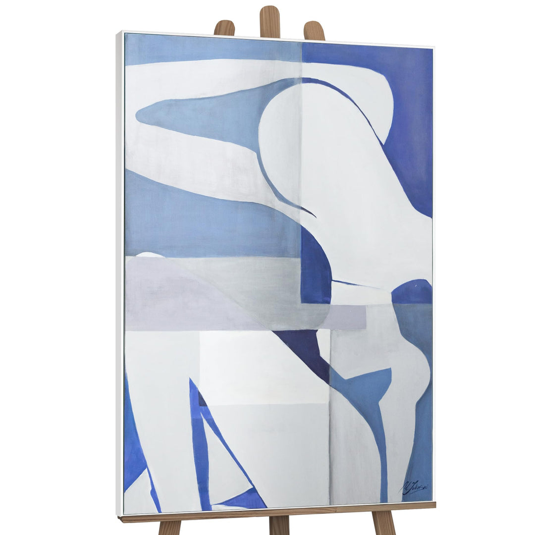 YS-Art XXL Abstrakt Acryl Gemälde auf Leinwand mit Rahmen Sandy handgemalte Wandbilder Wohnzimmer Mi