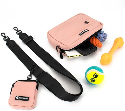 wasserdichte Leckerlibeutel für Hunde, Dog Walking Bag, integrierter Kotbeutelspender, verstellbare