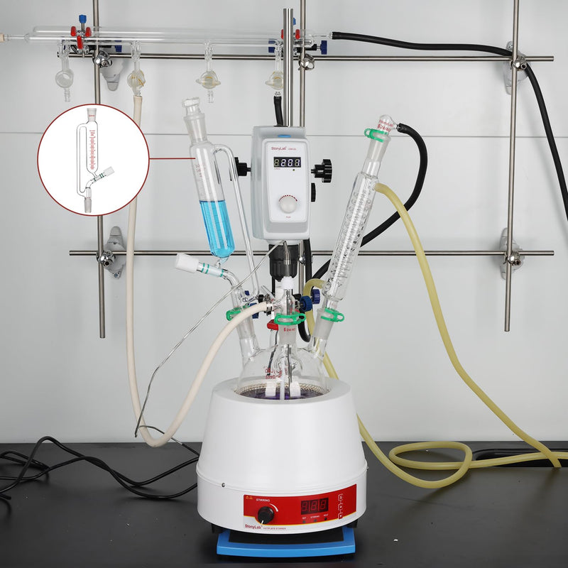 stonylab Graduierter Druckausgleichs Zusatztrichter, Borosilikatglas Tropftrichter mit 24/40 Gelenk