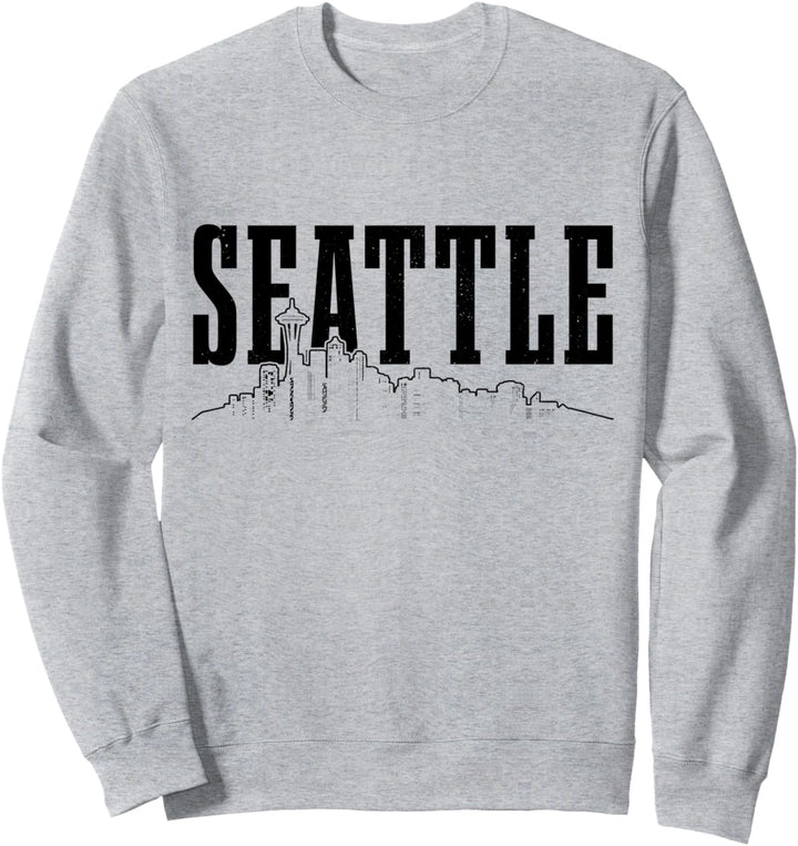 Seattle Skyline Washington Vintage Seattle Sweatshirt
