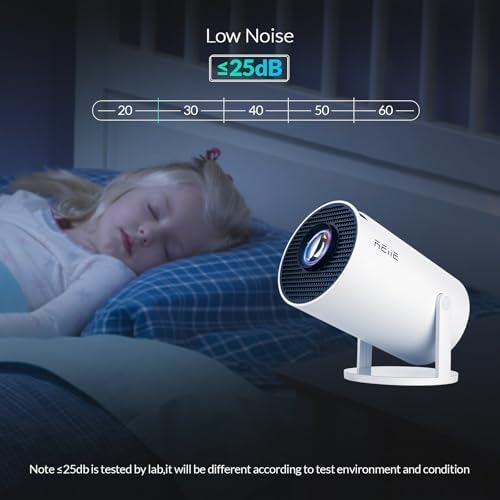 HY300PRO Mini Beamer 4K, Auto Horizontale Korrektur, 180° Drehbar, WiFi 6 + BT 5.0, Android 11.0, Ou
