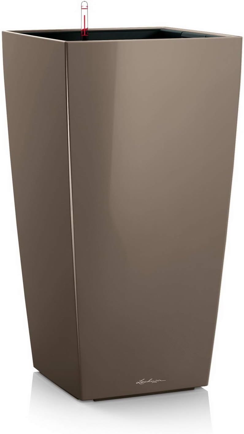 LECHUZA CUBICO Premium 22 taupe hochglanz 18464 22x22x41 cm Taupe Hochglanz, 22x22x41 cm Taupe Hochg