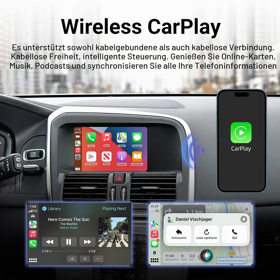 EZoneTronics Wireless CarPlay &amp; Android Auto Retrofit Kit Decoder Box für Volvo V40 V60 S60 XC60 S80
