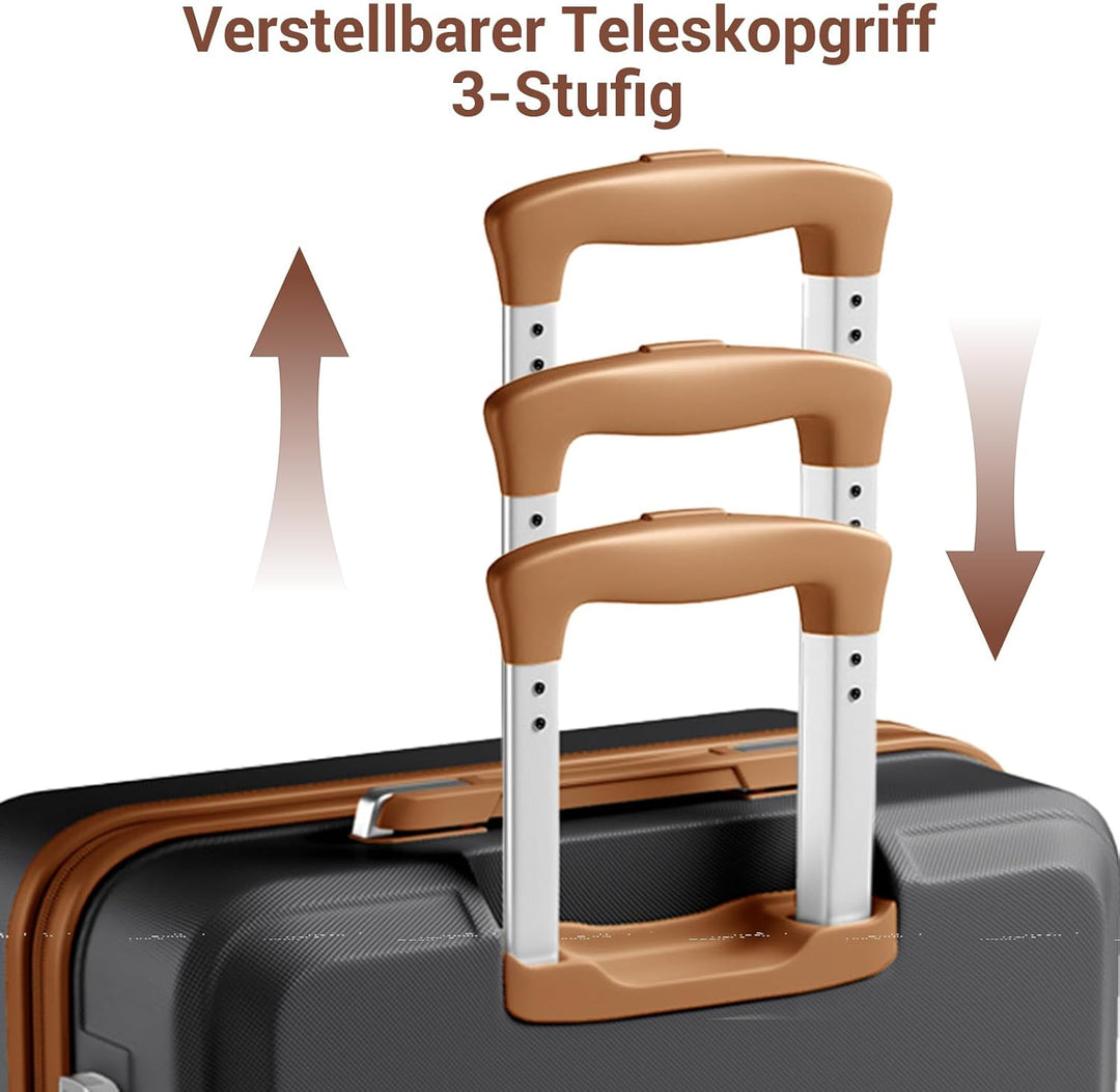 KONO Kofferset Reisekoffer Set Gepäcksets 6 Teilig, Koffer Set mit Beautycase Kosmetikkoffe mit Hand