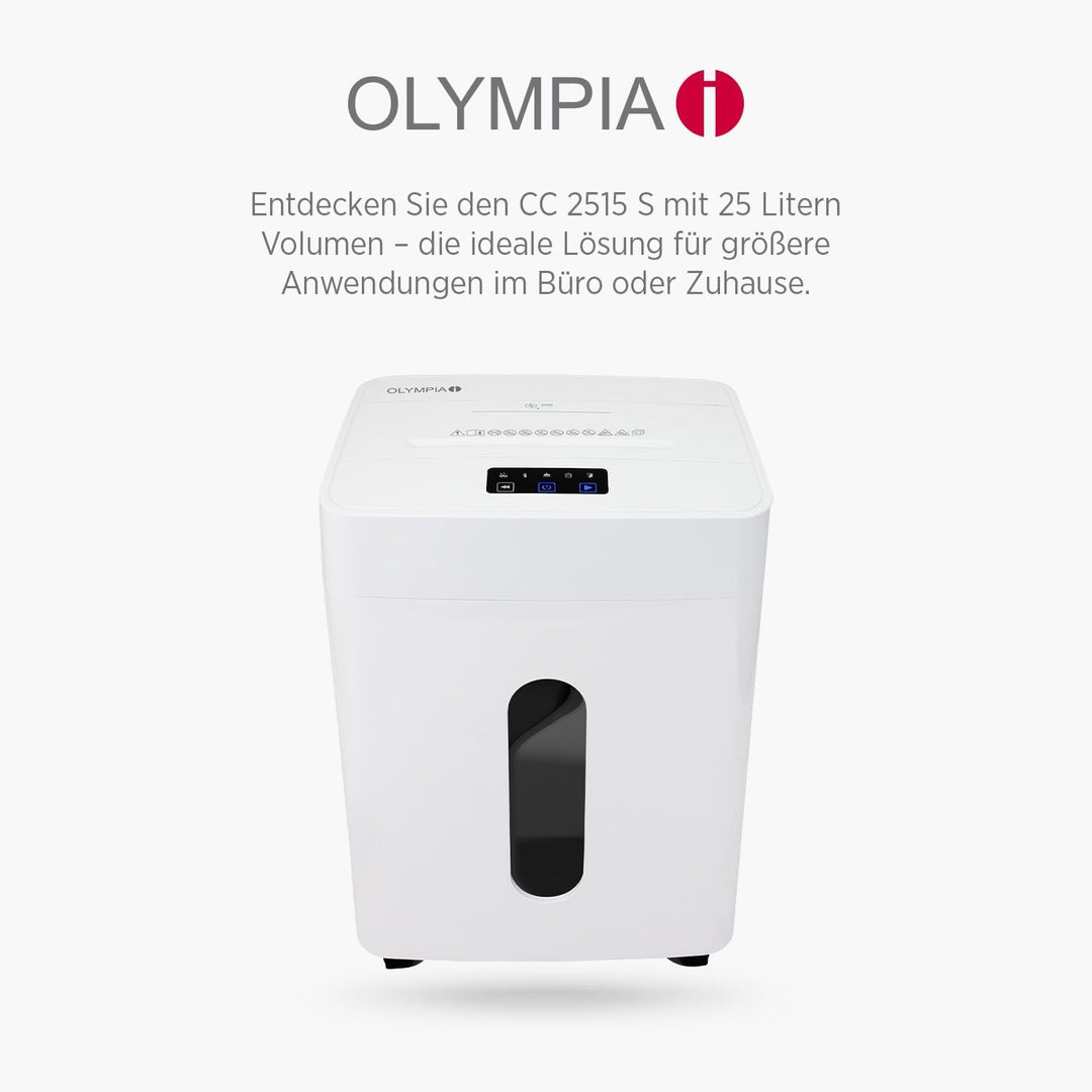 OLYMPIA PS 53 CC Pro Aktenvernichter weiss | Papierschredder für Home Office &amp; Büro | Schredder Akte