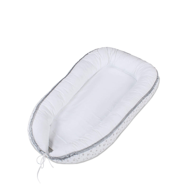 babybay Kuschelnest, weiss Sterne, Weiss Sterne Perlgrau