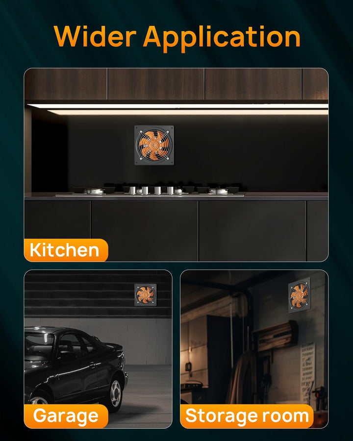 HG Power Abluftventilator 150mm, Badlüfter 525m³/h mit Rücklaufklappe Leistungsstarke Metall Wandven