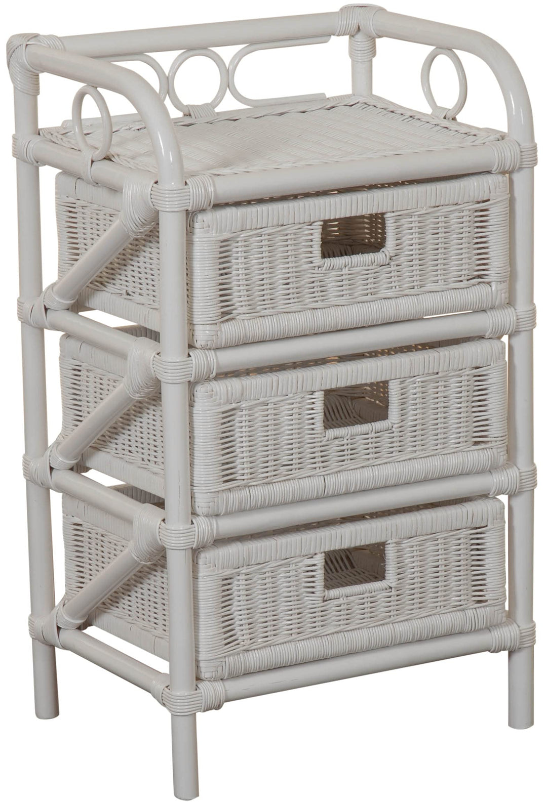 korb.outlet Rattan-Kommode mit Schubladen Badregal Korb Regal Schubfächer aus echtem Rattan 46 cm br