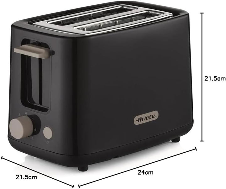 Toaster 750W 7 Liv Zangen Edelstahl - Schwarz