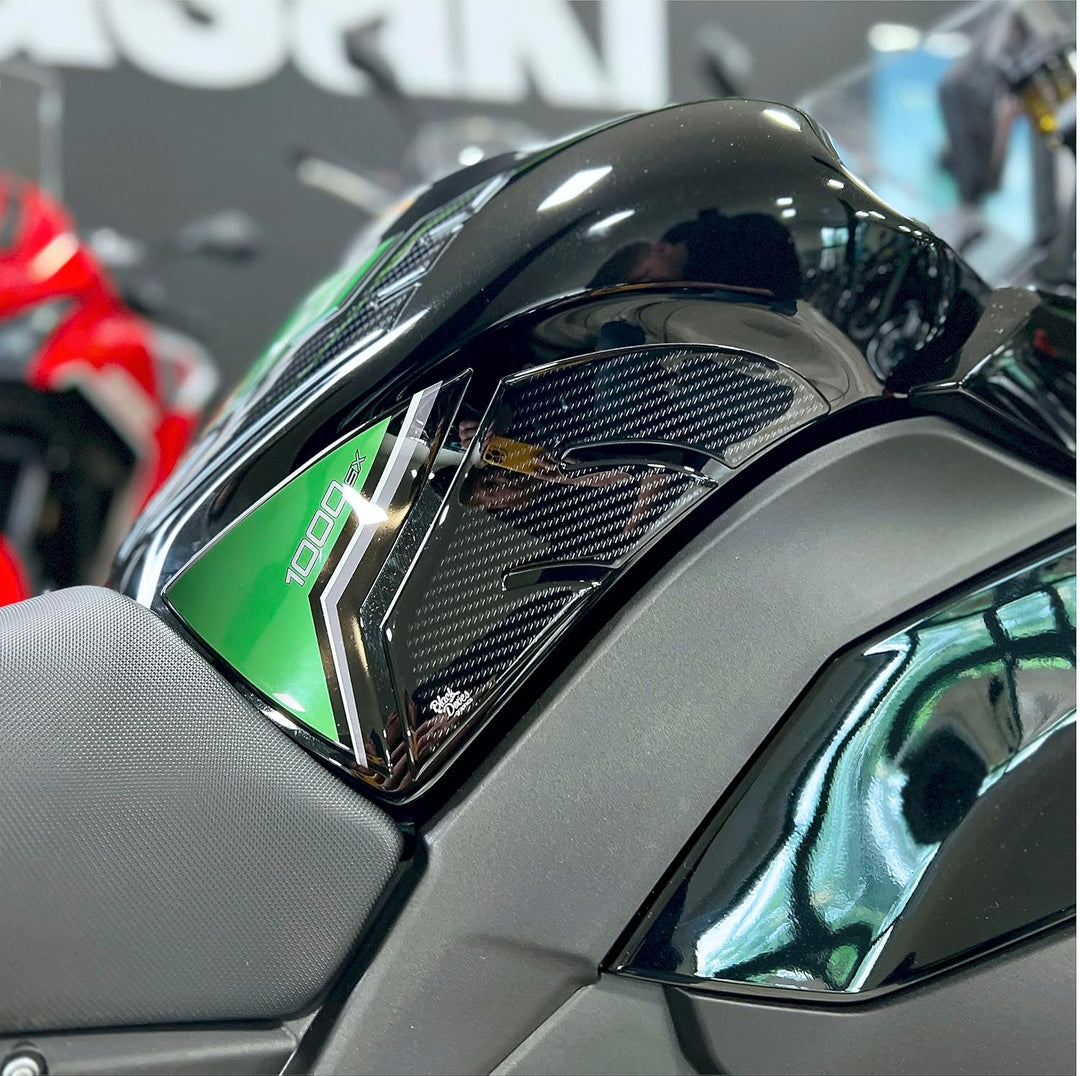 3D Harz-Aufkleber Protektoren kompatibel mit Kawasaki Ninja 1000 SX 2020-2022 (Seitenschutz Tank) Ta