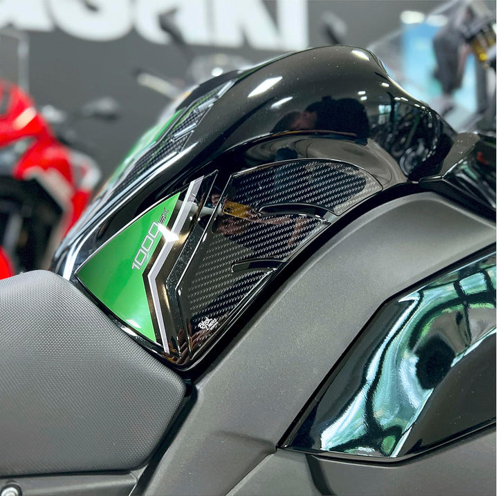 3D Harz-Aufkleber Protektoren kompatibel mit Kawasaki Ninja 1000 SX 2020-2022 (Seitenschutz Tank) Ta