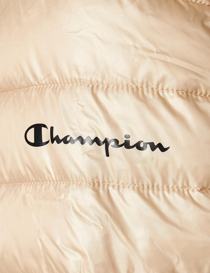Champion Damen Legacy Outdoor Small Logo Hooded Wattierte Jacke S Braun Taupe, S Braun Taupe
