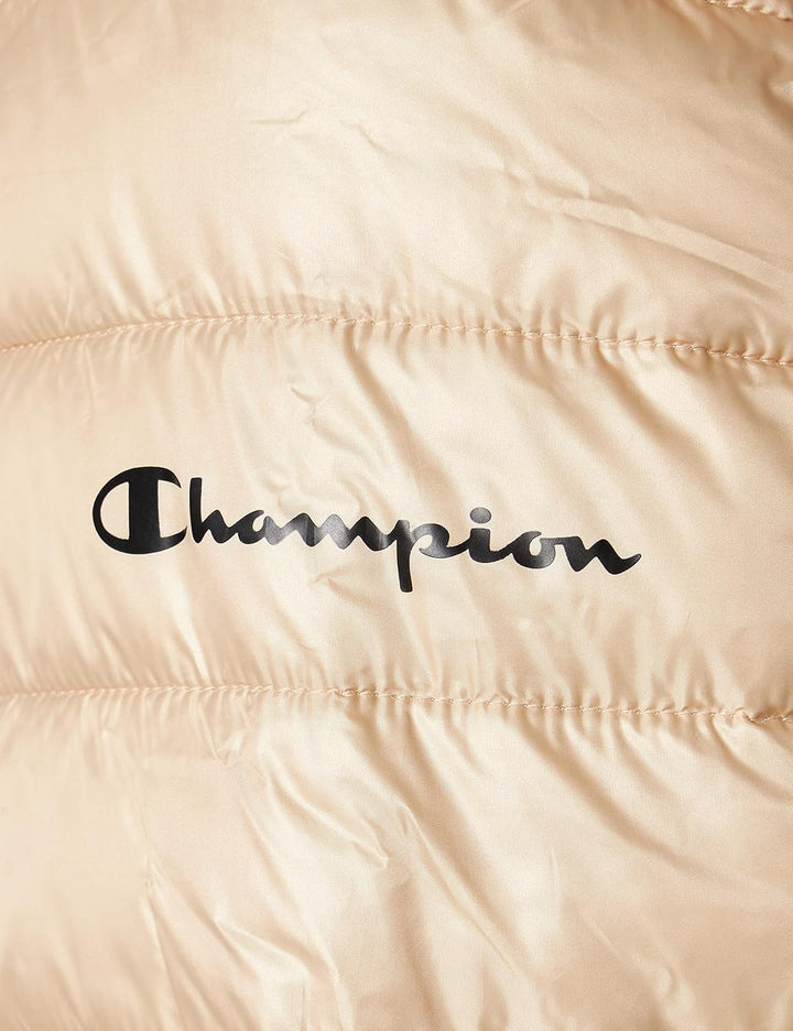 Champion Damen Legacy Outdoor Small Logo Hooded Wattierte Jacke L Braun Taupe, L Braun Taupe