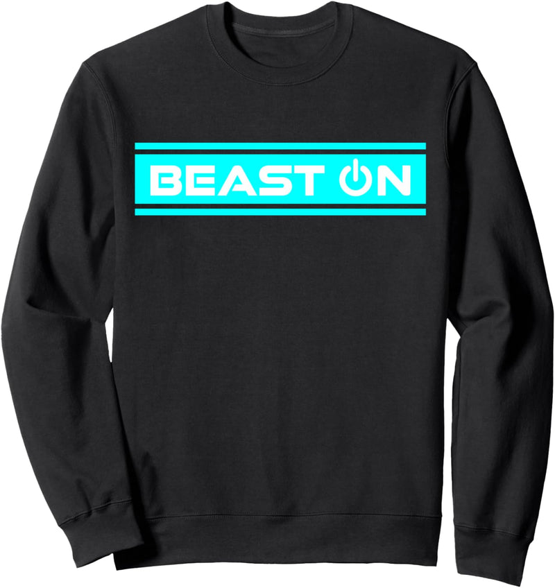 Beast ON Blau Gym Fitness Workout Gym Spruch Motivation Blau Sweatshirt