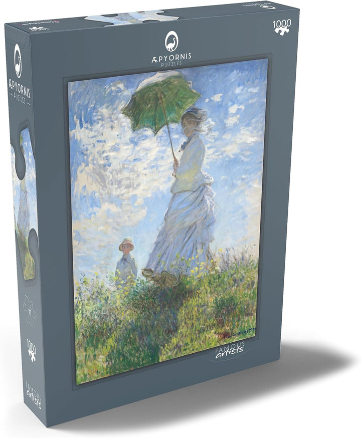 Woman with a Parasol, Madame Monet and Her Son (1875) by Claude Monet - Premium 1000 Teile Puzzle -