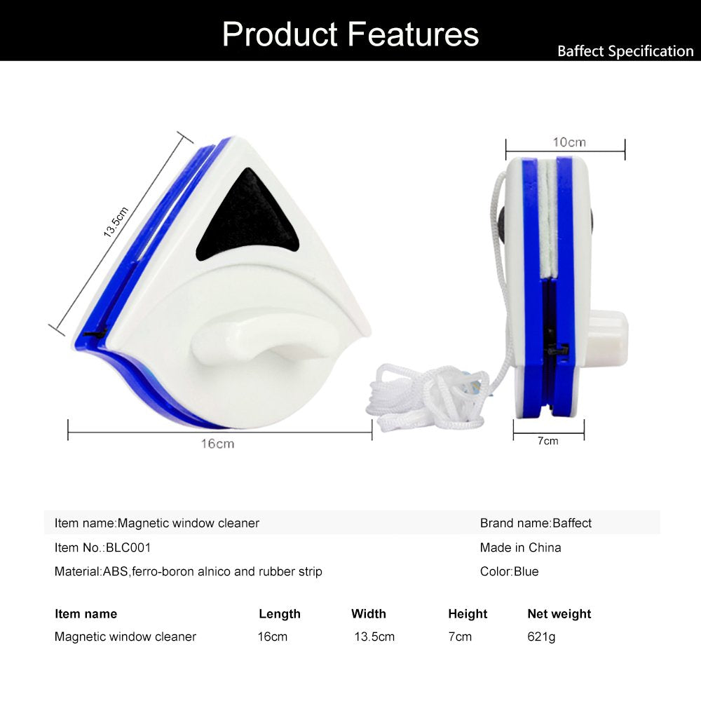 Baffect Startseite Double Side Magnetic Window Cleaner Beide Seiten-Glaswischer Werkzeuge Oberfläche