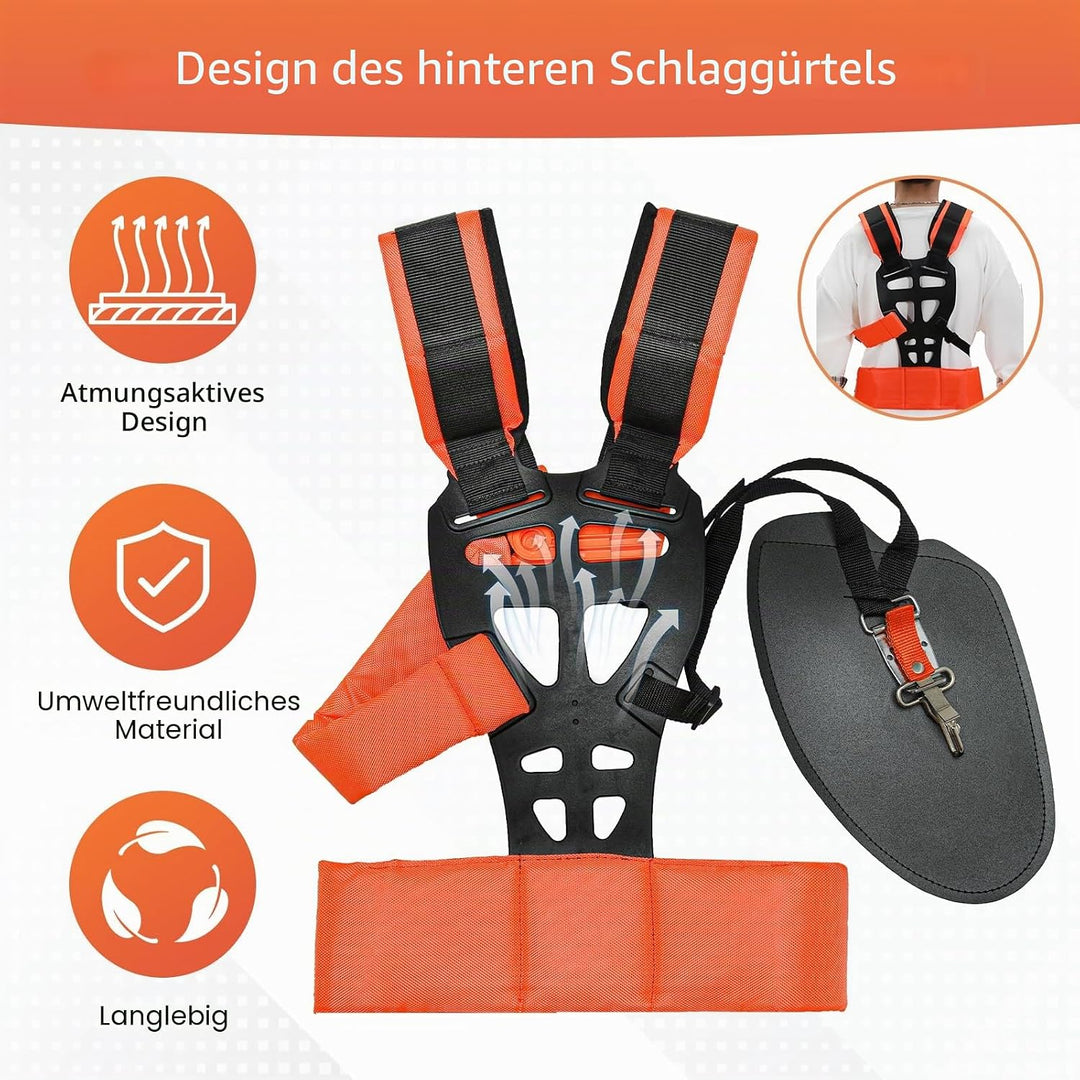 Viabrico Universal-Gurt für Motorsense, Doppelgurt, gepolstert, verstellbar, für Motorsense und Rase