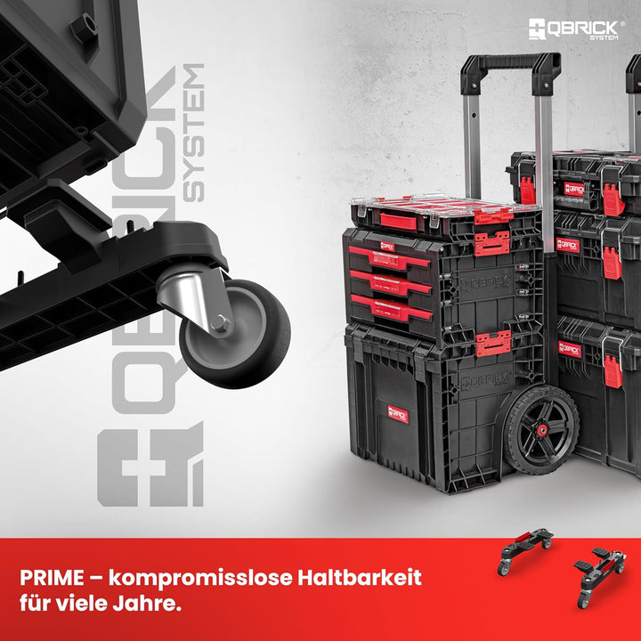 Qbrick System Prime Mobile Adapter Rollbarer Adapter Satz Transportrollen Werkstatt Schwarz