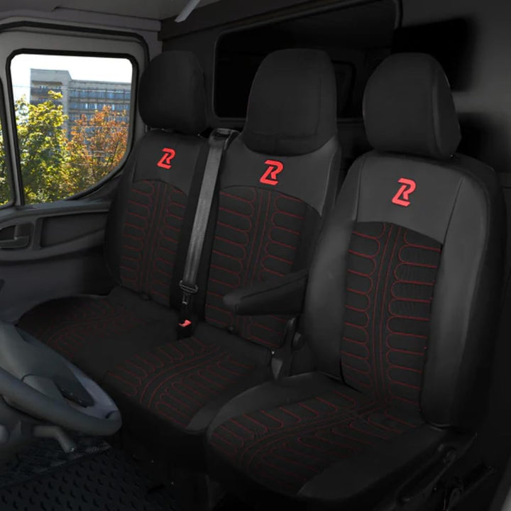 LUCARO Sitzbezüge Auto Renault Trafic 3 Opel Vivaro B FIAT Talento Nissan NV300 1+2 Sitzbank: mit Lu