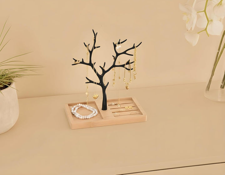 Schmuckbaum Weiss Gold, Schmuckhalter Weiss, Schmuckständer Schwarz, Schmuckaufbewahrung Rose Gold W