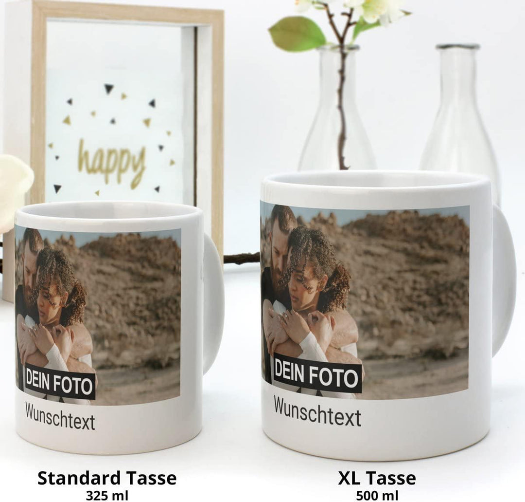 XL XXL Tasse 'Collage' - Personalisierte Fototasse mit eigenem Foto und Text - Grosse Tasse selbst g