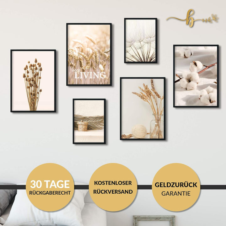 bilderreich Premium Poster Set Deko Bilder Wohnzimmer Modern | Schlafzimmer Bild für die Wand | ohne