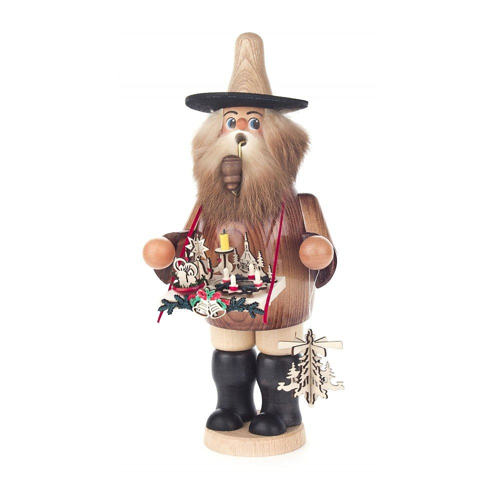 Räuchermann Adventsleuchterhändler von DREGENO SEIFFEN 25cm – Original erzgebirgische Handarbeit, st