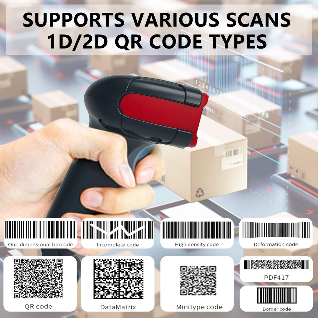 LENVII Kabelgebundener 2D Barcode Scanner-Handheld 1D QR Barcode Scanner USB Barcode Lesegerät Unter