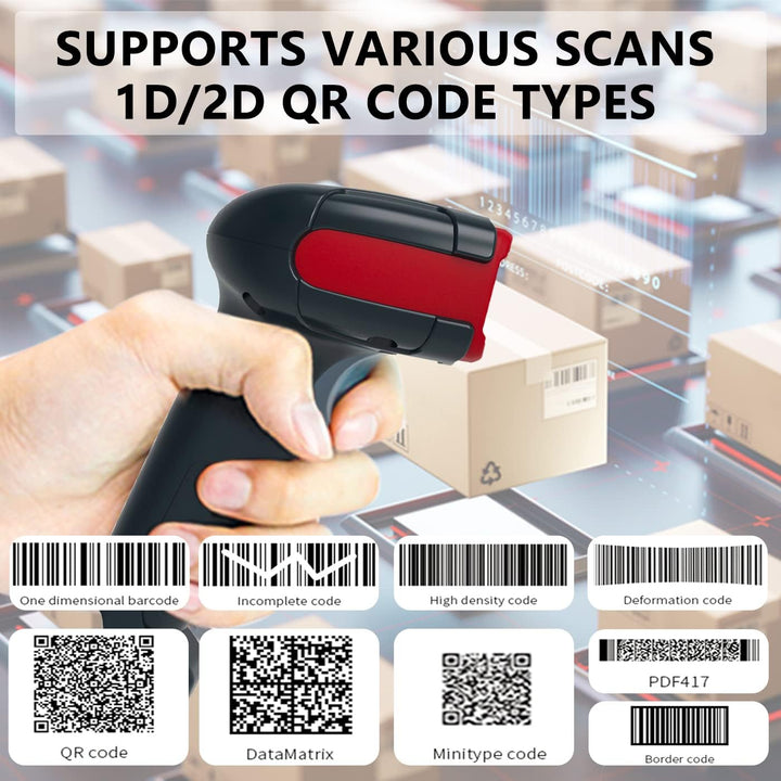 LENVII Kabelgebundener 2D Barcode Scanner-Handheld 1D QR Barcode Scanner USB Barcode Lesegerät Unter