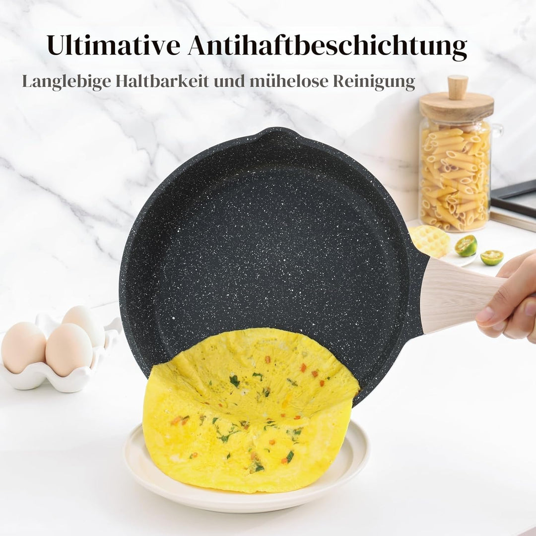 Kordisen Antihaft Bratpfanne 20 cm, Granit Beschichtung Pfanne Induktion, Gesund und Ungiftig, PFOA-