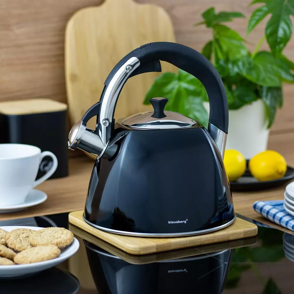 Klausberg Aussergewöhnliche Linie des eleganten Wasserkochers (3L) - Schwarz | Hochglanz, Schwarz |
