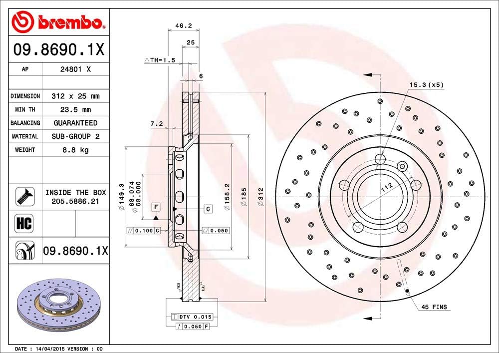 BREMBO 09.8690.1X Bremsscheiben-Rotor