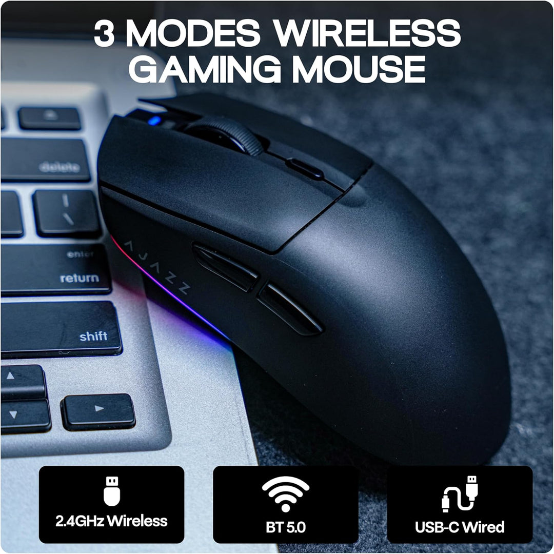 MechLands AJ139 V2 MC Gaming-Maus mit Ladestation, einstellbare 12000 DPI, PAW3311-Sensor, 3 Modi, k
