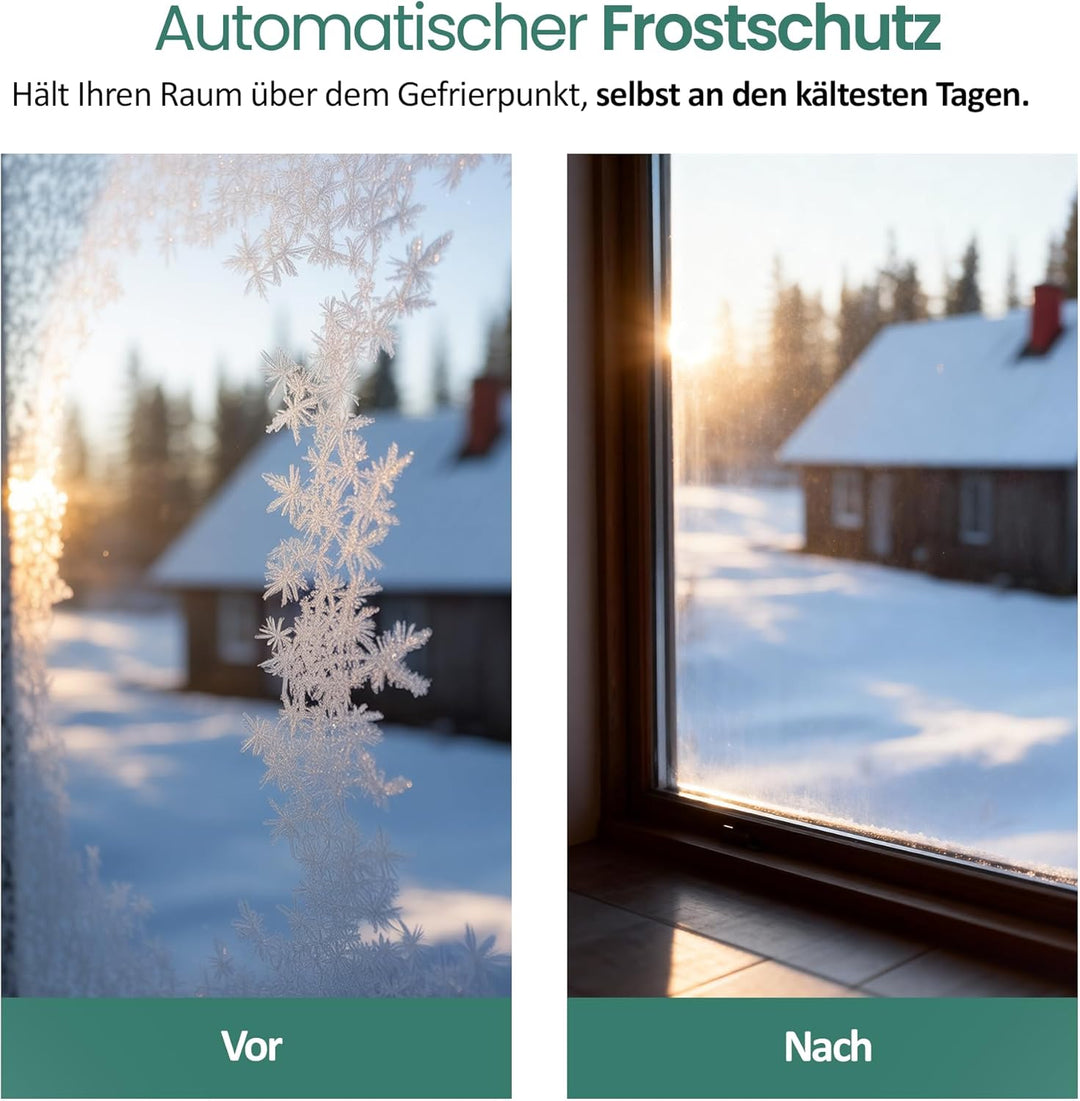 EMERIO Frostwächter | 500W Heizleistung | elektrische Heizung | Halt Räume frostfrei | regelbarer Th