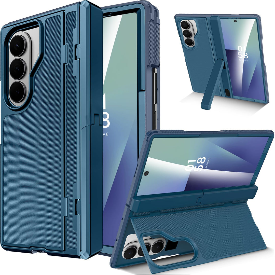 Miimall Kompatibel mit Samsung Galaxy Z Fold 7 Hülle mit Ständer, [Zwei Flexibel Stand] [Eingebauter