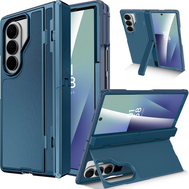 Miimall Kompatibel mit Samsung Galaxy Z Fold 7 Hülle mit Ständer, [Zwei Flexibel Stand] [Eingebauter