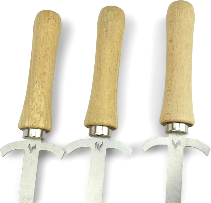 Grillrost.com Edelstahl Grillspiess | BBQ-Spiess | Churrasco | Drehspiess (50 cm) Grillspiess Set, G