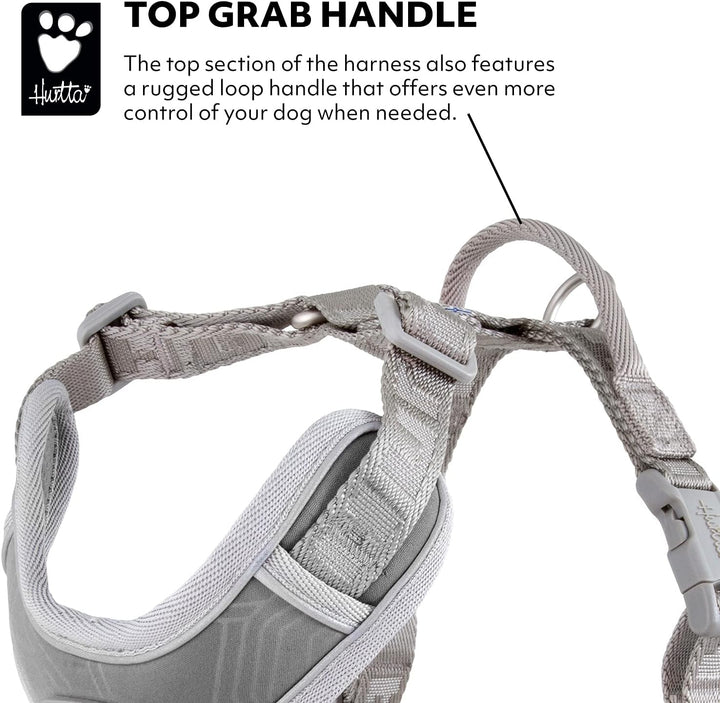 Hurtta Venture No-Pull Geschirr für Hunde, reflektierend, verstellbar, wasserdicht, Shadow Grau 45-6