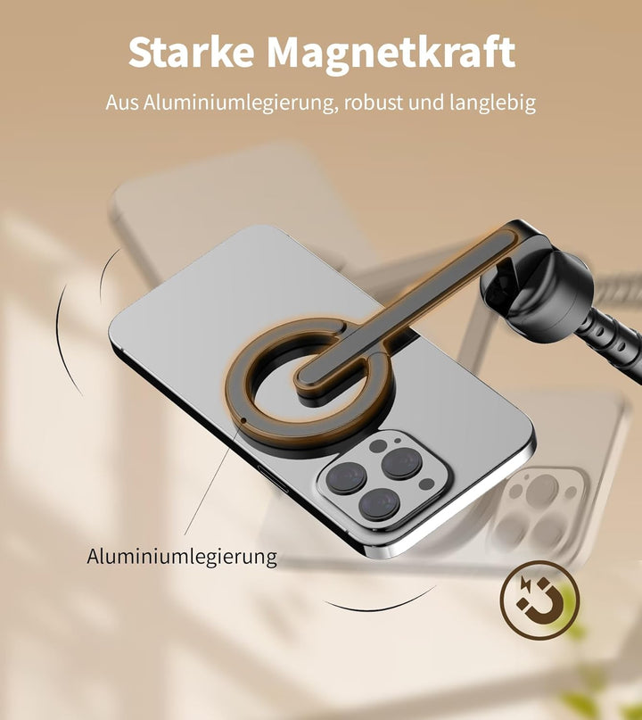 TONEOF 173cm Magnetisches Selfie Stick Stativ, Stark Magnetischer Aluminium Halter für Magsafe, 360°