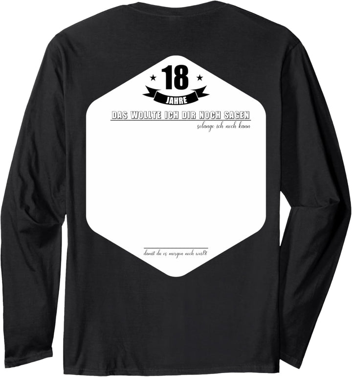 18 Jahre Geburtstagsfeier Lustiges 18 Geburtstag Gästebuch Langarmshirt