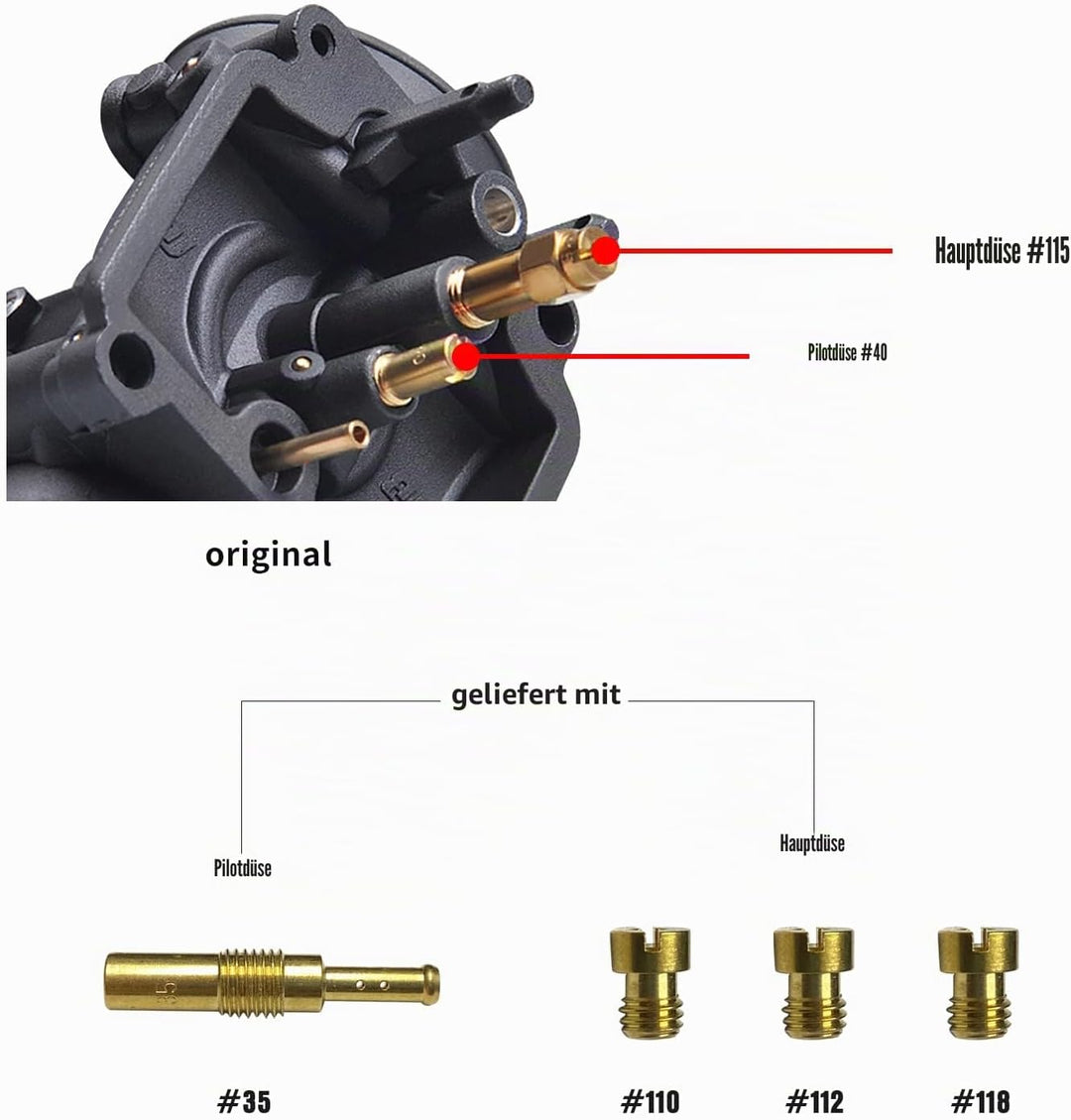 NIBBI Ersatz Hochleistungs-PE28mm Vergaser mit Carb Jets PE-28MM, PE-28MM