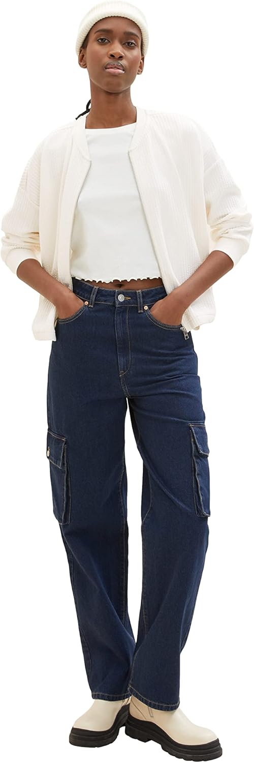 TOM TAILOR Denim Damen Sweatjacke mit Struktur L 10348 - Gardenia White, L 10348 - Gardenia White