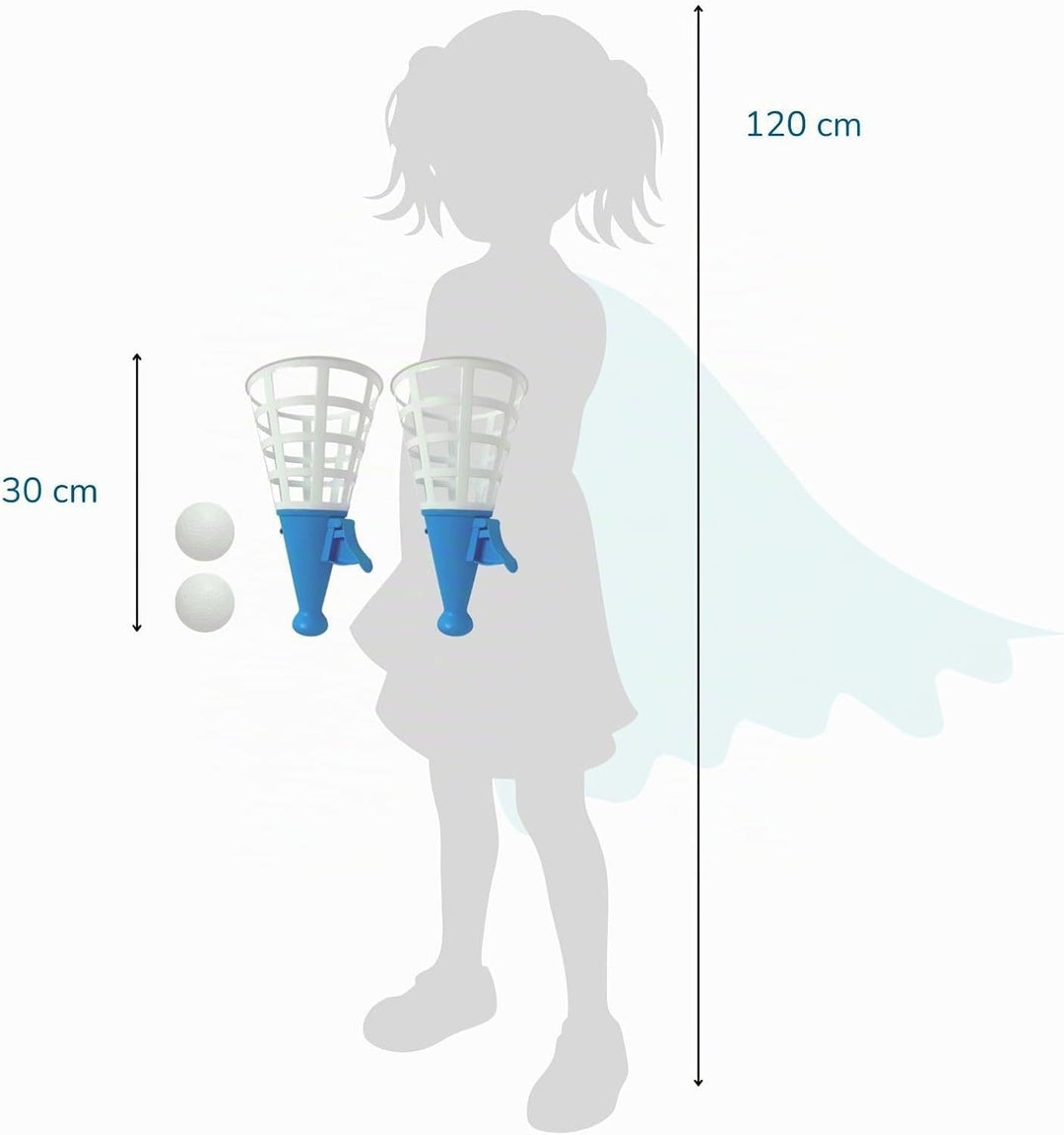 alldoro 60132 XXL-Fangballspiel, 4-teilig mit 2 Fangbechern &amp; 2 Bällen, extra gross für Kinder ab 3